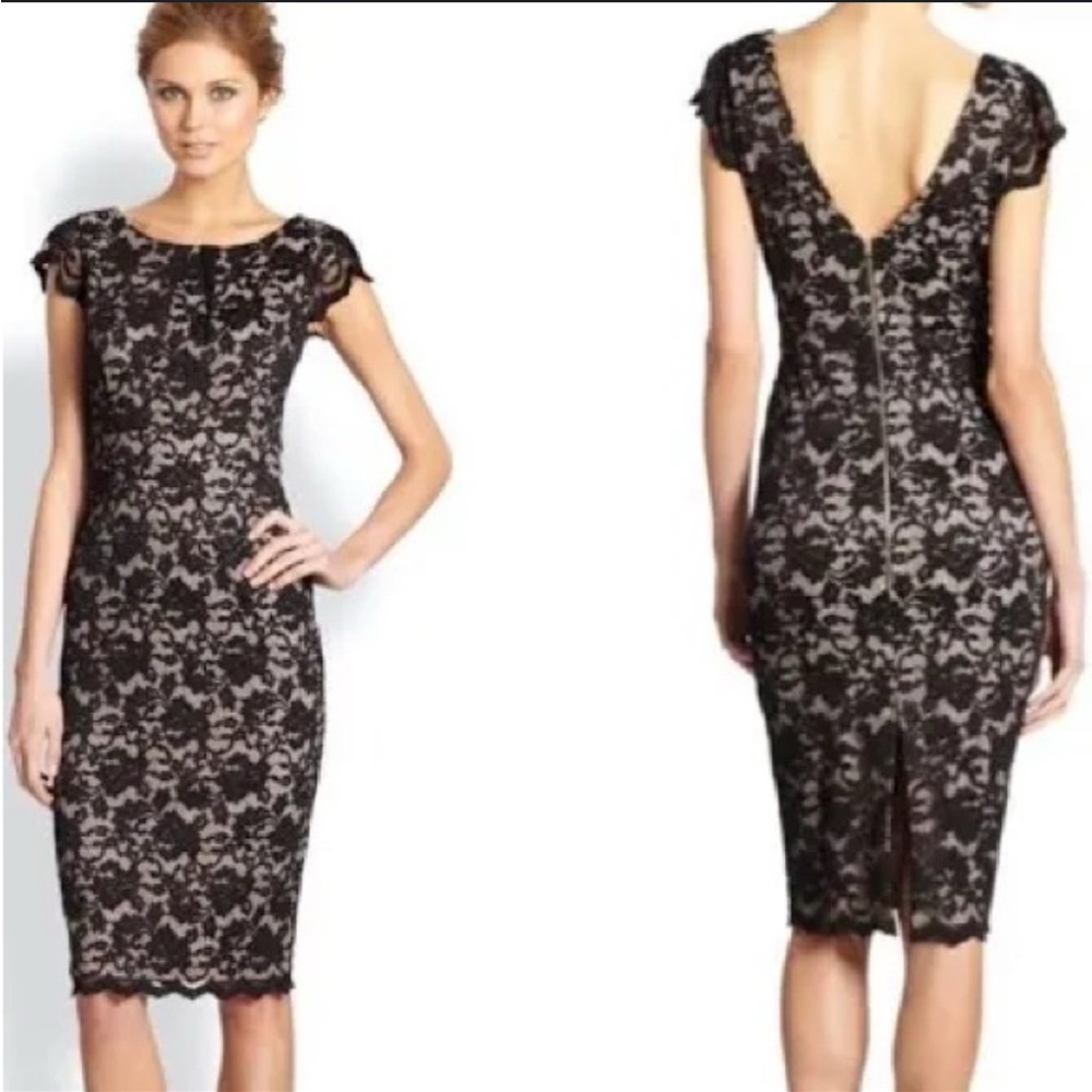 ABS Allen Schwartz Black Lace Backless Dress